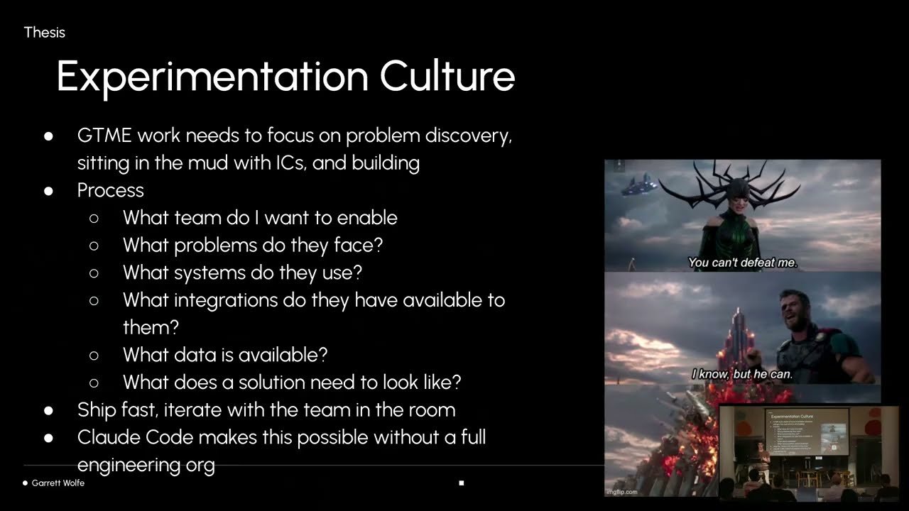 Garrett Wolfe’s talk on experimentation and problem discovery.