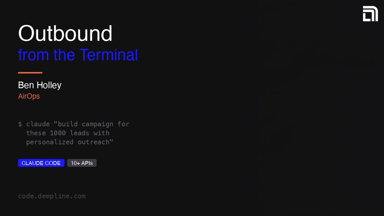 Ben Holley’s talk: Outbound from the Terminal.